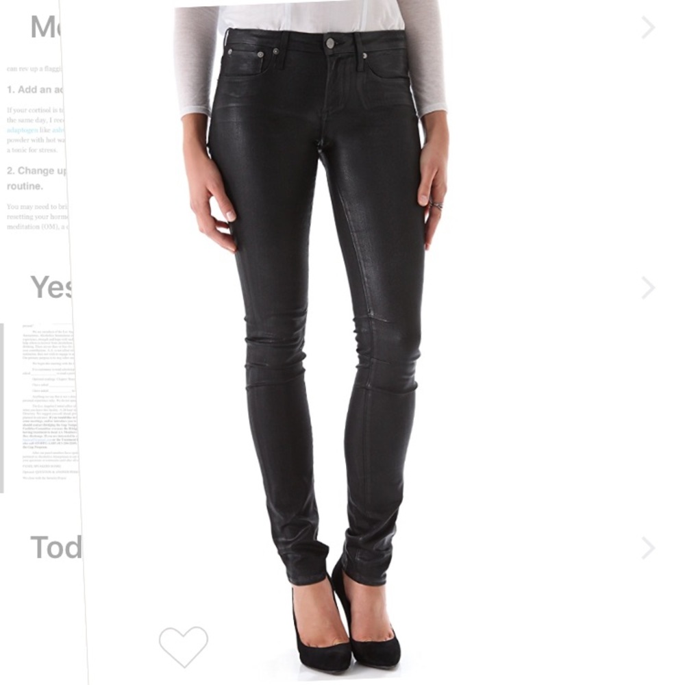 Helmet Lang high gloss black wash jeans size 27